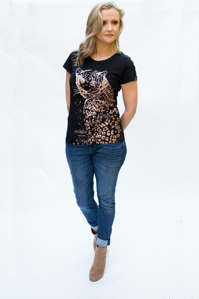leopard print womens tee tshirt Scribbler
