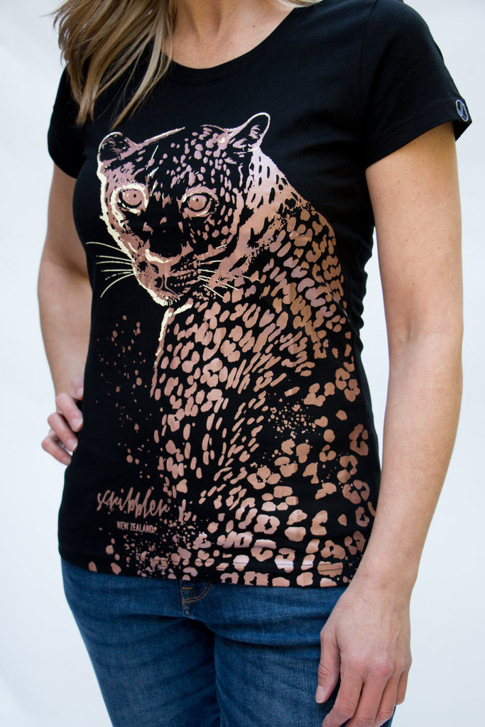 leopard print womens tee tshirt Scribbler